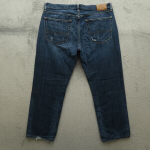 Lucky Brand Jeans Mens Size 36x30 (37x29 Real) Dark Blue 221 Straight Distressed